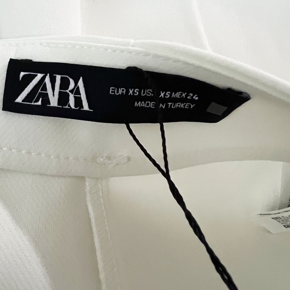NEW Zara Crepe Draped Overlay Faux Wrap Mini Skort Skirt Shorts White XS - Picture 2 of 4